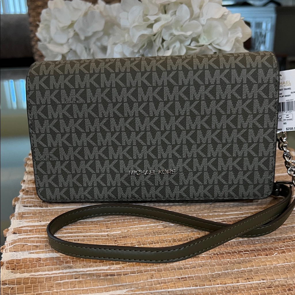 Michael Kors Olive Monogram Crossbody